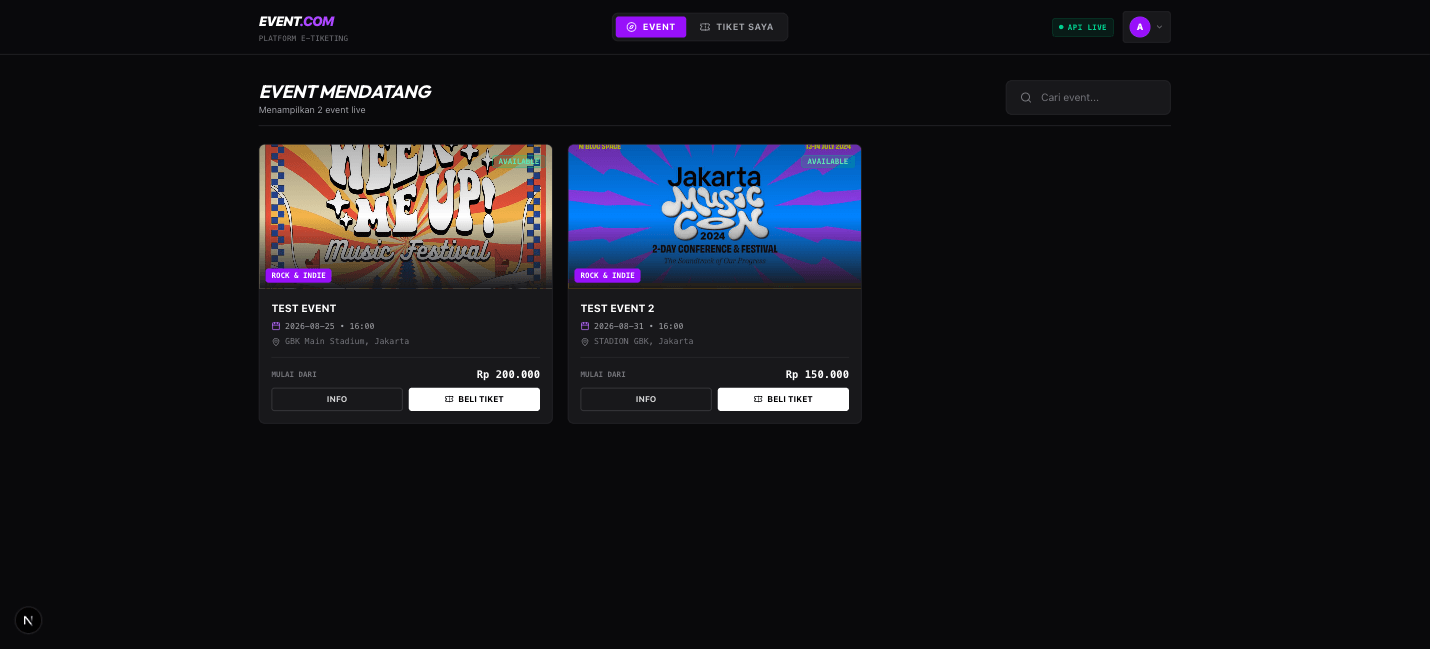 Event.com — E-ticket Platform preview 2
