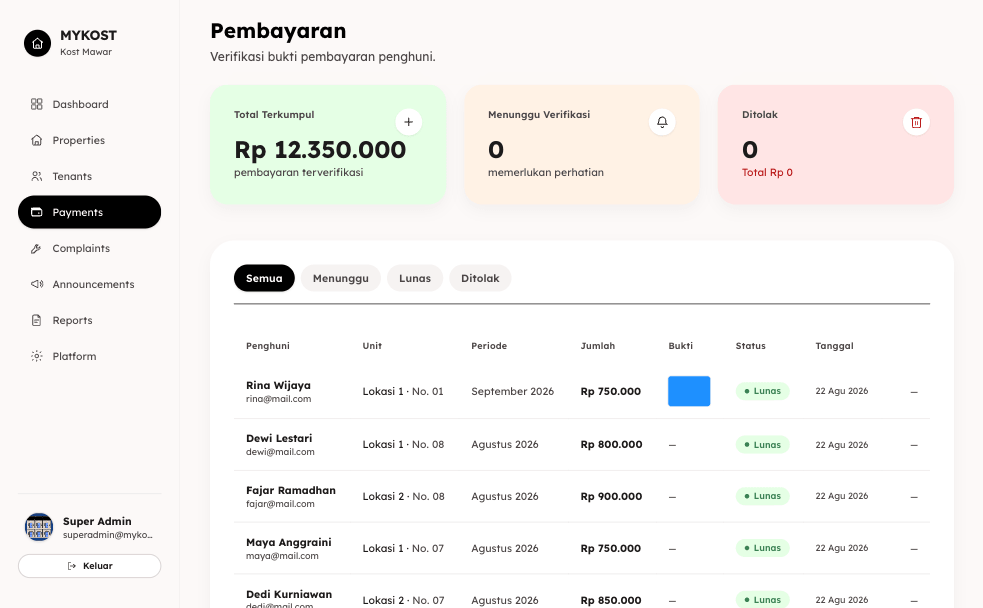 MyKost — Boarding House Management (SaaS) preview 7