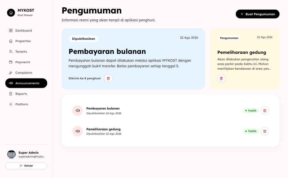 MyKost — Boarding House Management (SaaS) preview 9